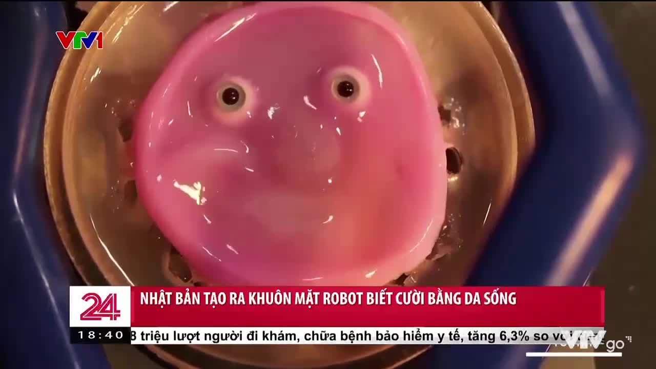 Nhật Bản tạo ra khuôn mặt robot biết cười bằng da sống | Chuyển động 24h